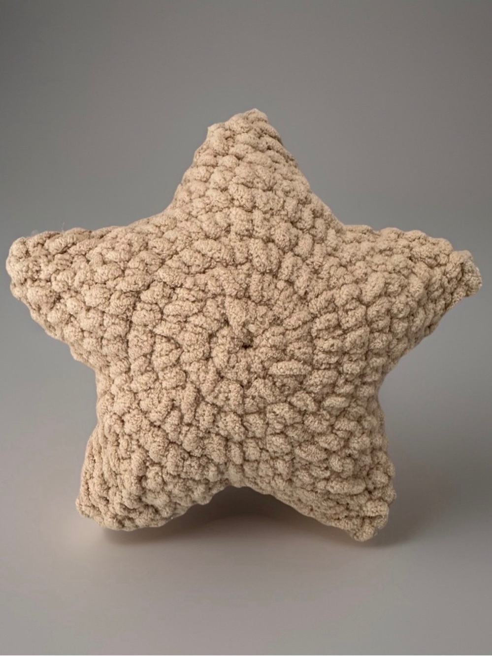 Crocheted Plush Star Accent Pillow Set - Pink, White & Beige - Picture 5 of 5
